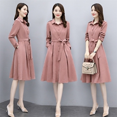 早春季法式连衣裙2025年新款名媛气质减龄显瘦春秋衬衫裙子女装潮，女装连衣裙，魅丽静蓝