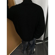 重磅秋冬北极绒双拉链毛衣开衫美式复古休闲慵懒风宽松针织衫外套，男装针织衫/毛衣，电商A486