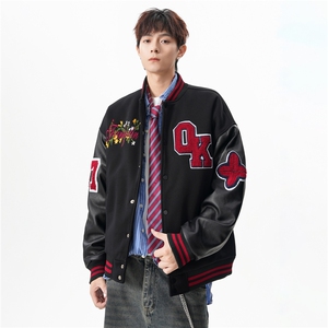 M-6XL 加大码美式重工刺绣棒球服外套 5872特P95控149图片