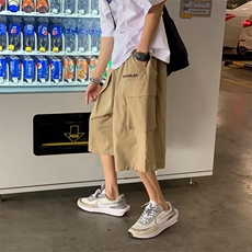 夏季港风韩版工装裤男士短裤潮流oversize宽松七分休闲五分阔腿裤，男装牛仔裤，星座506A
