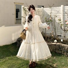 26春新款现-波西米亚风显瘦气质款流苏长裙2627-P190K308，女装连衣裙，2B190