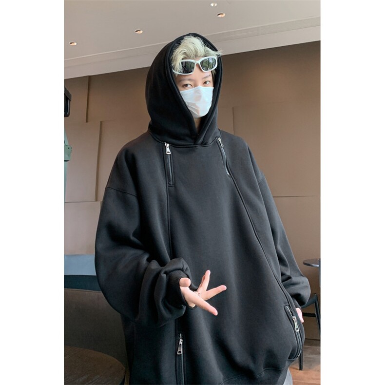 得物二开卫衣重磅华棉光板连帽卫衣B386-DB52-批48，男装卫衣，电商B386