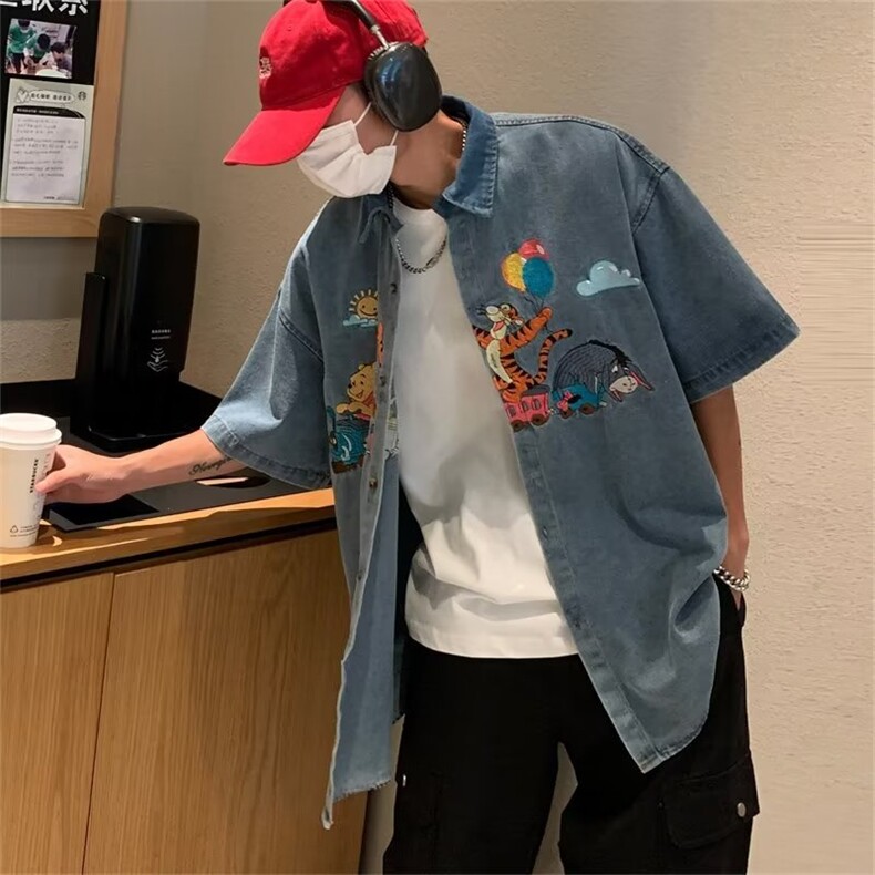 夏季新款衬衫潮流慵懒男方领衬衫G1840,男装衬衫,星座1116-2