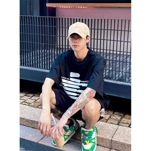 常规潮流2025新款小众半袖短袖男百搭标准夏季青少年圆领 TC450图片
