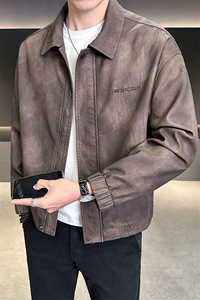 2025春季新款高品质款宽松水洗PU皮衣男外套C317-J886-P165图片