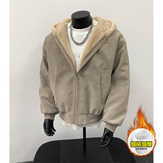 现货高品质美式冬季重磅座山雕大毛毛领pu皮棉衣男女加厚外套，男装皮衣，电商A486