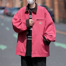 翻领底特律工装夹克男秋宽松休闲潮牌日系复古情侣外套YT92，男装夹克，星座1116A-1（原606A）