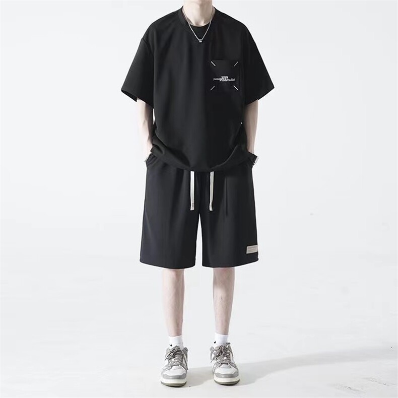 抖音夏季高品质刺绣套装男女潮流运动二件套TZ911P75,男装休闲套装,星座1602（原101B）