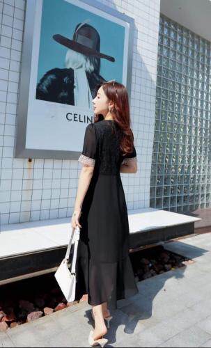 【现货】夏季新款韩版雪纺连衣裙，女装连衣裙，裳之恋语