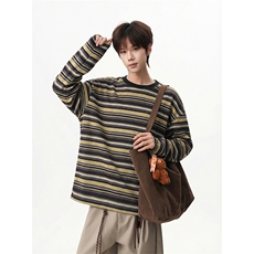 经典时尚款街头宽松长袖圆领慵懒风潮流港风上衣HY923TP28控49，男装卫衣，电商A102B