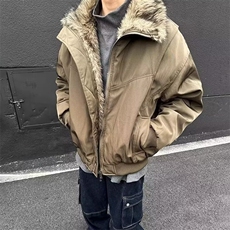 设计感小众解构毛领夹克棉服男女冬季新款保暖棉衣外套高级感棉袄，男装夹克，星座813-2