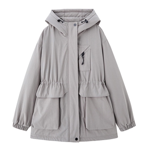 现货秒发2025冬装新款加厚中长款保暖派克服外套修身棉衣棉服图片