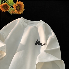 重磅麂皮绒发泡印花短袖T恤大码M~5XL XZ604-DT302-P35控48，男装T恤，星座604