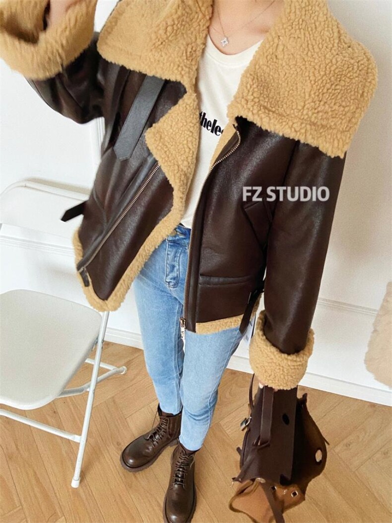 【现货】机车羊羔毛外套，其它，F/TU