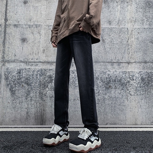 现货 秋冬高街vibe修身长裤黄泥染拉链牛仔裤男 K823-P55图片