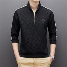 BAMJ-377钱塘2020-2春秋新款时尚休闲帅气中年男士长袖T恤P75，男装T恤，钱塘207-2