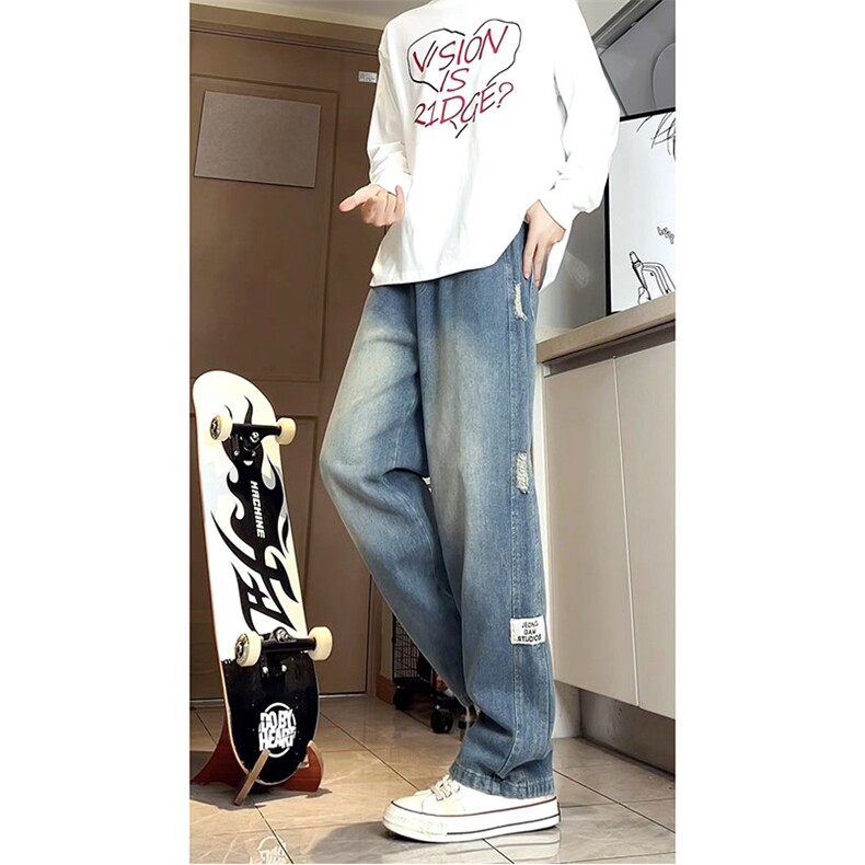A178  秋冬季新款美式休闲牛仔裤男直筒宽松Q81  P48限价68图片