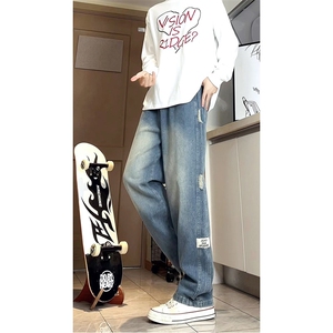 A178  秋冬季新款美式休闲牛仔裤男直筒宽松Q81  P48限价68图片