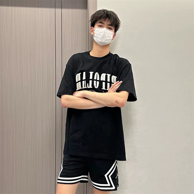 万针全刺绣工艺抖音得物高品质260克重磅纯棉双纱美式高街短袖T恤,男装T恤,电商A486