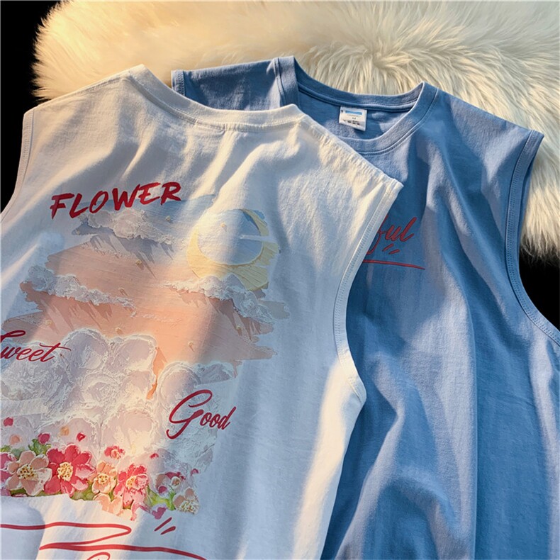 A334-BX06-P28夏季新品重磅纯棉潮牌无袖背心,男装背心/马甲,电商B339(原A334）