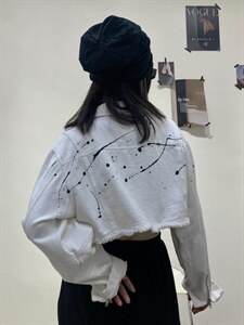 泼墨牛仔外套图片