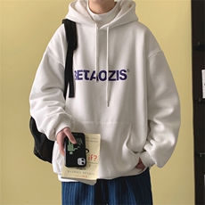卫衣男连帽2025新款外套男春秋潮牌字母高街宽松潮百搭长袖W15，女装短外套，星座310B-1