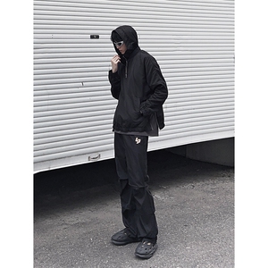 B221 美式ins街头hiphop刺绣宽松褶皱休闲裤子 LK23123-P60 控78图片