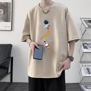 麂皮绒短袖t恤男大码半袖男 JD82165-P25图片