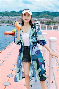 迷彩防晒衣女中长款2023夏新款长袖超仙透气防晒服过膝洋气薄外套图片
