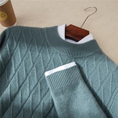 商务休闲加厚山羊绒衫高档半高领毛衣男士2025秋冬新款针织羊毛衫，男装羊绒套衫，牧群羊绒