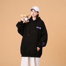 @中性风秋冬新款潮连帽卫衣情侣时尚字母印花外套WY801P48控68，女装短外套，星座517A-1