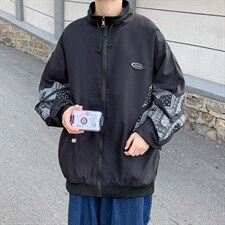 2021秋季新款夹克日系立领复古印花宽松百搭潮牌外套W1146-P49，男装夹克，星座512-4