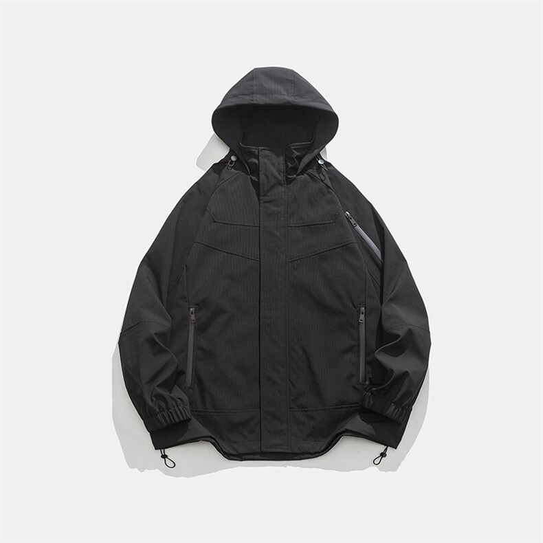春款工装连帽夹克潮流拼色宽松百搭户外冲锋衣外套CYJK9231-P80,男装夹克,电商A128