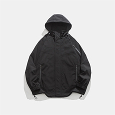 春款工装连帽夹克潮流拼色宽松百搭户外冲锋衣外套CYJK9231-P80，男装夹克，电商A128