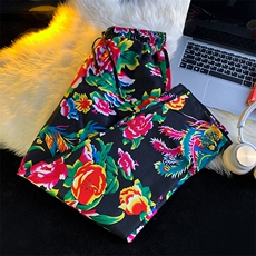XK01春新东北大花风休闲小西裤九分民族风牡丹花修身潮西裤，男装休闲裤，星座115A(原星座507）