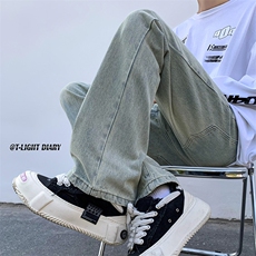 B221美式ins高街小众纯色百搭微喇牛仔裤LK22087-P55控78，男装牛仔裤，电商B221