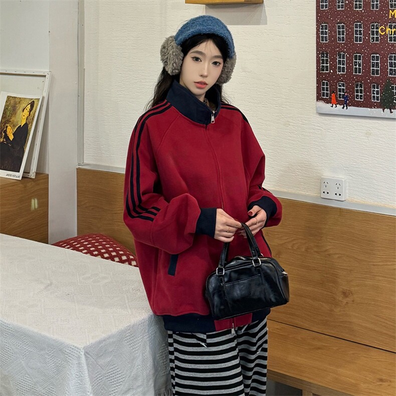 抖音得物高品质美式高街重磅结构设计拼接织带立领卫衣外套CM42,男装卫衣,电商A486