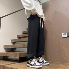 03冬加绒加厚羊羔绒束脚裤子纯色简约百搭潮裤XZ211-1-K2378-P65，男装卫衣，星座211-1