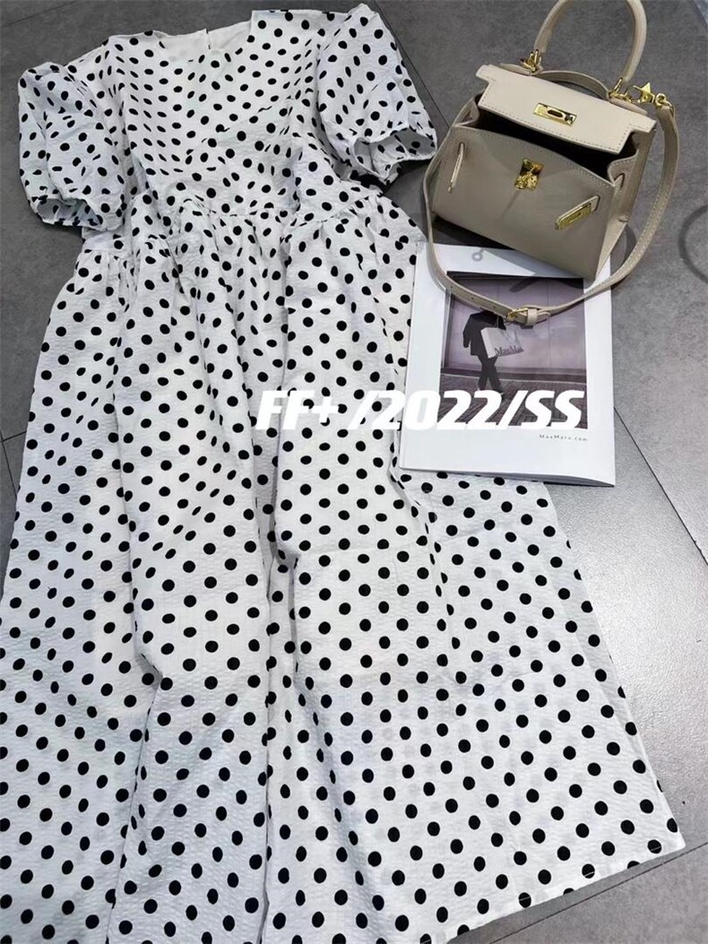 欧巴波点连衣裙，女装连衣裙，1+9