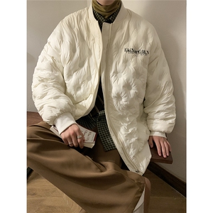 1港风定制面料宽松保暖棒球领大码M-5XL羽绒服外套8709P168控229图片