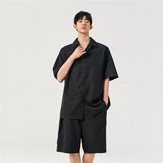 2025夏季男冰丝柔休闲衬衫套装整套CS080-P50，男装衬衫，电商A132（原电商B245）
