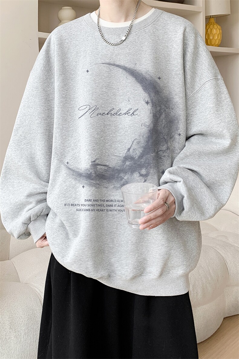 已注册/华棉内景秋冬宽松圆领卫衣男复古休闲WY00713/P35加绒P45,男装卫衣,电商B316