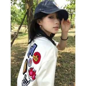 【有货】DX698CC-特P33 美式字母刺绣重磅短袖t恤男女款夏季图片