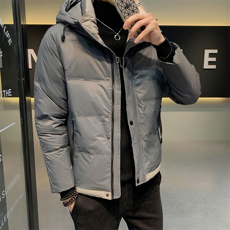 潮牌羽绒服男2024新款男装短款加厚帅气外套冬季轻薄保暖连帽上衣,男装羽绒服,钱塘6003（原4033）