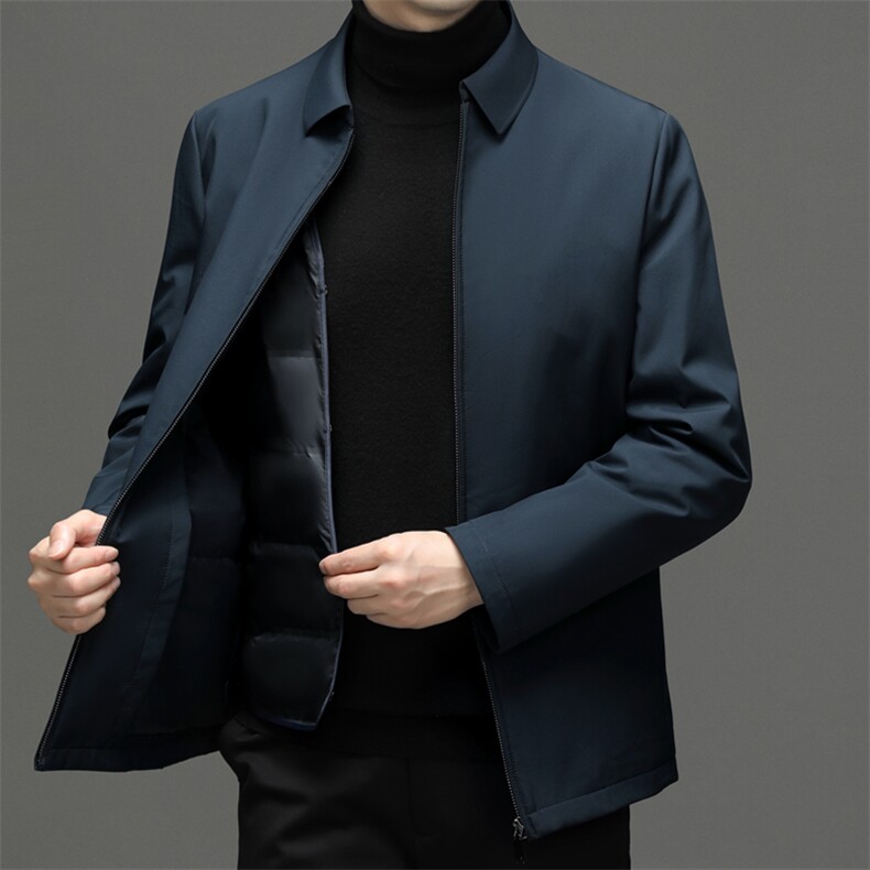 CSYR98988钱塘2020-2冬季厚款商务休闲翻领中年男士羽绒服P205,男装羽绒服,钱塘207-2