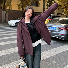 新款现货主推内里仿兔毛派克冲锋衣9910-P185-K268，女装短外套，2C129