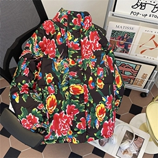 高质量东北大花棉袄冬季潮宽松休闲加厚保暖立领棉衣外套，男装棉衣，星座410-7