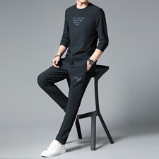SXL9630秋季2023年新款男士长袖长裤修身休闲时尚卫衣套装P149，男装休闲套装，电商B360