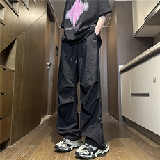 1506/GA070/P38美式降落伞兵男春秋季褶皱抽绳设计感速干休闲长裤，男装休闲裤，星座1506A
