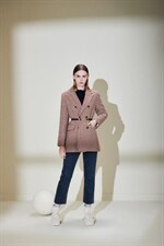 【现货】21秋冬新款韩版复古格纹呢子西装羊毛西装，女装西装，"JINI PIUS及加"